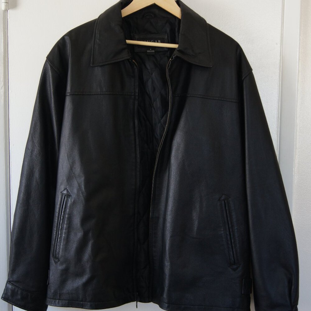 Cougar Black Leather Jacket (Large)